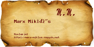 Marx Miklós névjegykártya