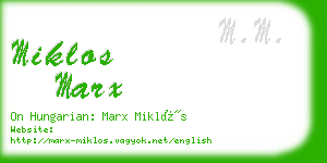 miklos marx business card